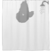 Sonnendusche hinter der Silhouette Shadow Funny Duschvorhang (Vorderseite)