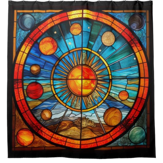 Sonnenduschvorhang aus verkettetem Glas Duschvorhang (Vorderseite)