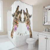 Sonnenduschvorhang mit spielerischen Giraffen - Lä Duschvorhang (Beispiel)