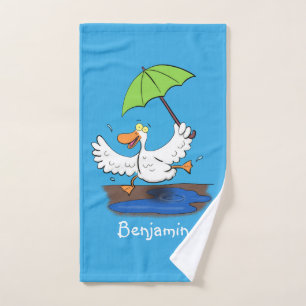 Sonnendute mit Schirm tanzender Cartoon Badhandtuch Set
