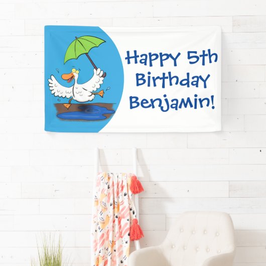 Sonnendute mit Schirm tanzender Cartoon Banner (Insitu)