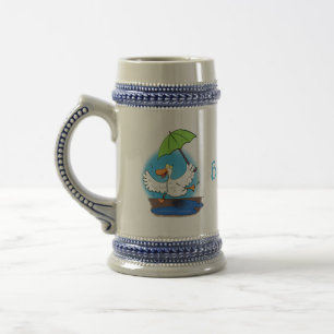 Sonnendute mit Schirm tanzender Cartoon Bierglas