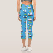 Sonnendute mit Schirm tanzender Cartoon Capri Leggings (Rückseite)