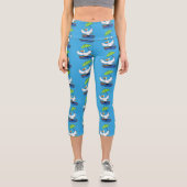 Sonnendute mit Schirm tanzender Cartoon Capri Leggings (Vorderseite)