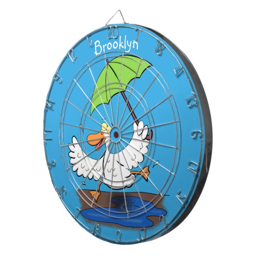 Sonnendute mit Schirm tanzender Cartoon Dartscheibe (Vorderseite rechts)