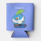 Sonnendute mit Schirm tanzender Cartoon Dosenkühler (Vorderseite)