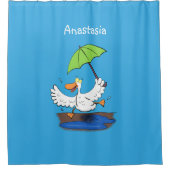 Sonnendute mit Schirm tanzender Cartoon Duschvorhang (Vorderseite)
