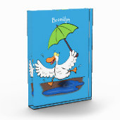 Sonnendute mit Schirm tanzender Cartoon Fotoblock (Links)