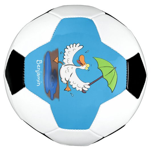 Sonnendute mit Schirm tanzender Cartoon Fußball (Gedreht)