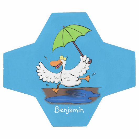 Sonnendute mit Schirm tanzender Cartoon Fußball (Flach)