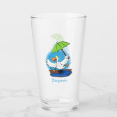 Sonnendute mit Schirm tanzender Cartoon Glas (Vorderseite)