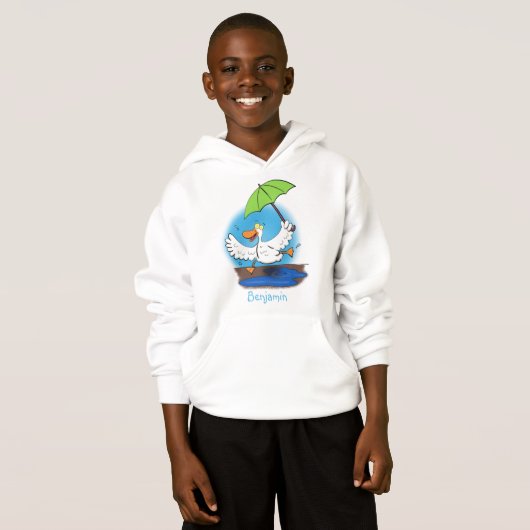 Sonnendute mit Schirm tanzender Cartoon Hoodie (Vorne ganz)