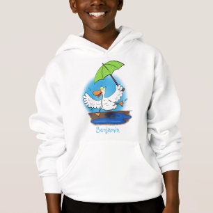 Sonnendute mit Schirm tanzender Cartoon Hoodie