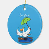 Sonnendute mit Schirm tanzender Cartoon Keramik Ornament (Links)