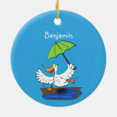 Sonnendute mit Schirm tanzender Cartoon Keramik Ornament (Hinten)