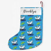 Sonnendute mit Schirm tanzender Cartoon Kleiner Weihnachtsstrumpf (Rückseite)