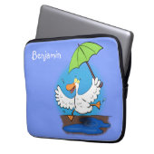 Sonnendute mit Schirm tanzender Cartoon Laptopschutzhülle (Vorderseite Links)
