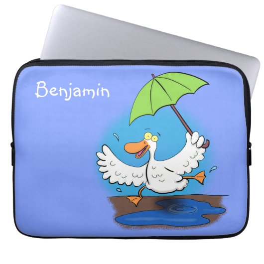 Sonnendute mit Schirm tanzender Cartoon Laptopschutzhülle (Vorderseite)