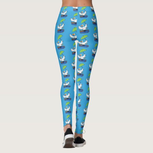 Sonnendute mit Schirm tanzender Cartoon Leggings (Rückseite)