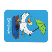 Sonnendute mit Schirm tanzender Cartoon Magnet (Horizontal)