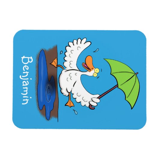 Sonnendute mit Schirm tanzender Cartoon Magnet (Horizontal)