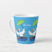 Sonnendute mit Schirm tanzender Cartoon Milchtasse (Linke Ecke)