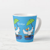 Sonnendute mit Schirm tanzender Cartoon Milchtasse (Rechte Ecke)