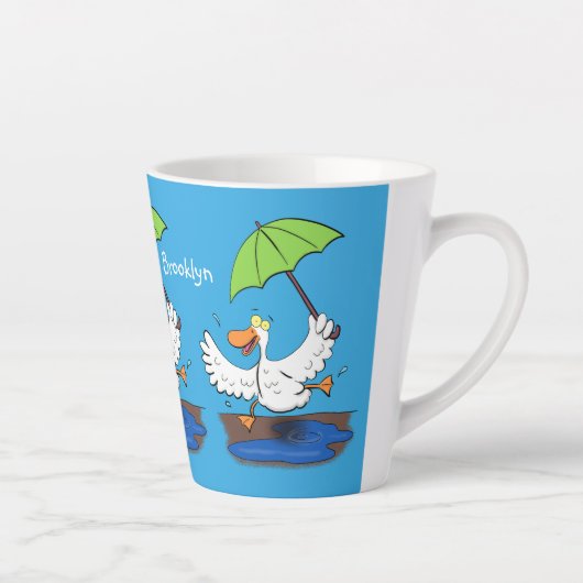Sonnendute mit Schirm tanzender Cartoon Milchtasse (Rechts)