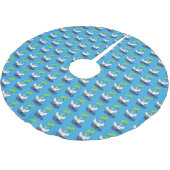 Sonnendute mit Schirm tanzender Cartoon Polyester Weihnachtsbaumdecke (Schrägansicht)