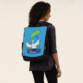Sonnendute mit Schirm tanzender Cartoon Rucksack (Ausgewaschen)