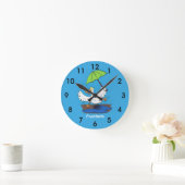 Sonnendute mit Schirm tanzender Cartoon Runde Wanduhr (Zuhause)