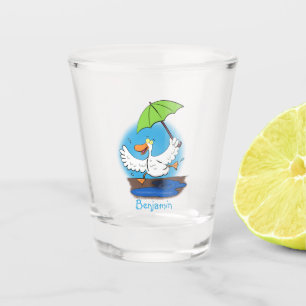 Sonnendute mit Schirm tanzender Cartoon Schnapsglas