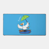 Sonnendute mit Schirm tanzender Cartoon Schreibtischunterlage (Vorderseite)