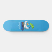 Sonnendute mit Schirm tanzender Cartoon Skateboard (Horizontal)
