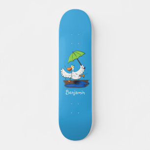 Sonnendute mit Schirm tanzender Cartoon Skateboard