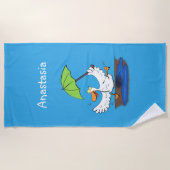 Sonnendute mit Schirm tanzender Cartoon Strandtuch (Vorderseite)