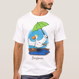 Sonnendute mit Schirm tanzender Cartoon T-Shirt