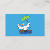 Sonnendute mit Schirm tanzender Cartoon Visitenkarte (Rückseite)