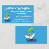 Sonnendute mit Schirm tanzender Cartoon Visitenkarte (Vorne/Hinten)