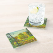 Sonneneinbruch Glasuntersetzer (Schrägansicht)