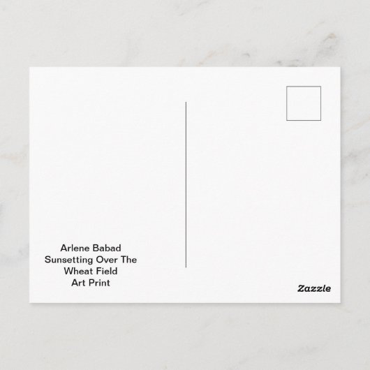 Sonneneinstrahlung über den Weizenfeldern, Postkarte (Rückseite)