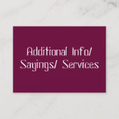 Sonneneruption… Visitenkarte (Rückseite)