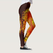Sonnenexplosionsgelb-orangefarbenes abstraktes Mus Leggings (Rechts)