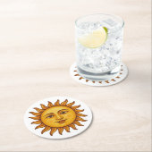 Sonnenface Runder Pappuntersetzer (Vor Ort)