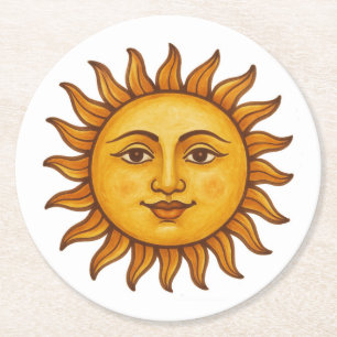 Sonnenface Runder Pappuntersetzer