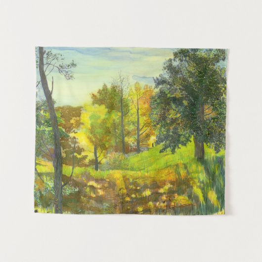 Sonnenfallmalerei Wasserfarbe auf Seide Wandteppich (Vorderseite (Horizontal))