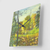 Sonnenfallmalerei Wasserfarbe Quadratische Wanduhr (Winkel)