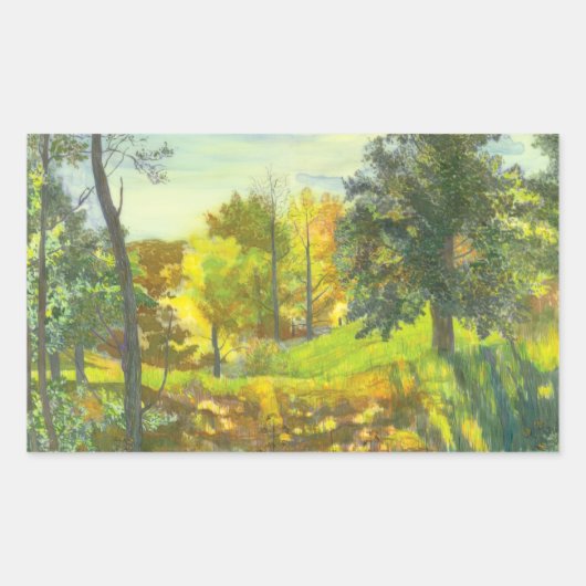 Sonnenfallmalerei Wasserfarbe Rechteckiger Aufkleber (Vorderseite)