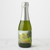 Sonnenfallmalerei Wasserfarbe Schaumweinetikett (Vorderseite)