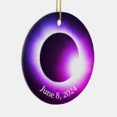 Sonnenfinsternis 2024, 8. April Keramik Ornament (Rechts)